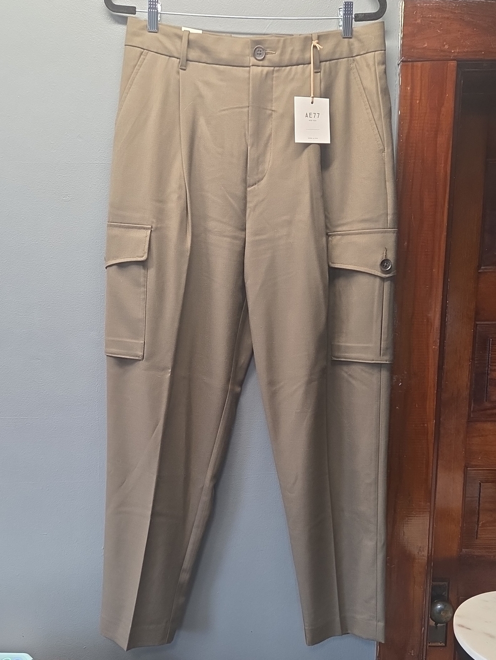AE77 Outfitters Olive Green Cargo Trousers Size 10